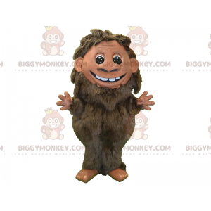 Bruin harige man BIGGYMONKEY™ mascottekostuum. Prehistorische