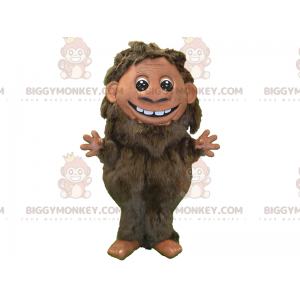 Fato de mascote de homem peludo castanho BIGGYMONKEY™. Traje de