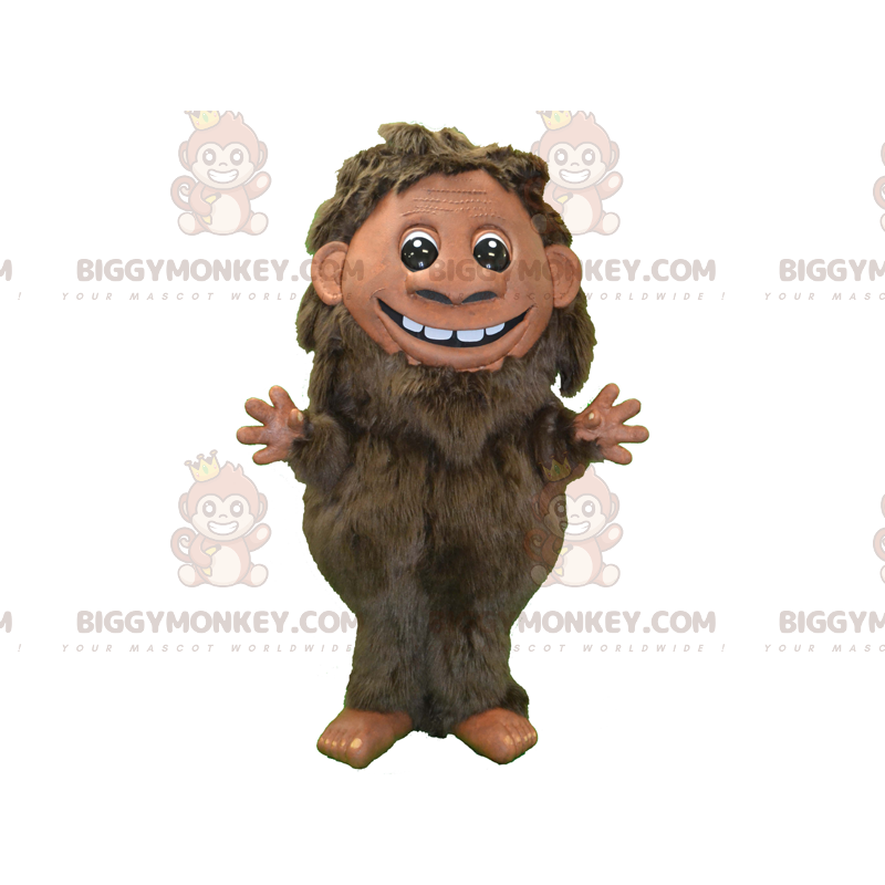 Bruin harige man BIGGYMONKEY™ mascottekostuum. Prehistorische