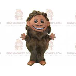 Bruin harige man BIGGYMONKEY™ mascottekostuum. Prehistorische