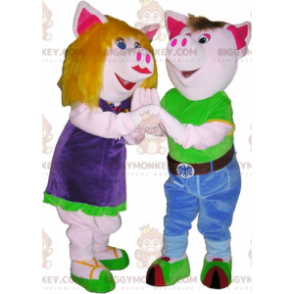 2 I maialini mascotte di BIGGYMONKEY™ un ragazzo e una ragazza.
