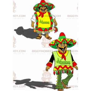 2 mascotes mexicanos do BIGGYMONKEY™ em trajes tradicionais