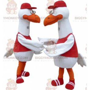 2 BIGGYMONKEY™s Giant White Bird Seagulls Mascot -