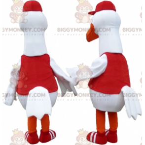 2 gaivotas gigantes de pássaro branco BIGGYMONKEY™s mascote –