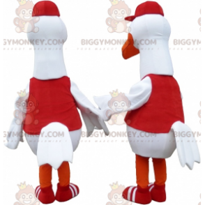 Duo de mascottes BIGGYMONKEY™ de mouettes d'oiseaux blancs