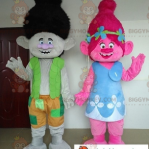 BIGGYMONKEY's mascotte van Poppy en Branch 2 tekenfilmtrollen -