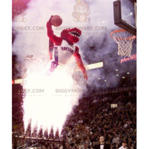 Κόκκινη στολή μασκότ BIGGYMONKEY™ δεινοσαύρων σε αθλητικά ρούχα
