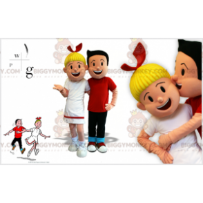 2 BIGGYMONKEY™s maskot av Bob och Bobettes berömda seriefigurer