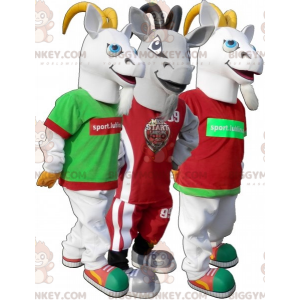 3 BIGGYMONKEY™s berani kozy maskot kozy. Sada 3 maskotů