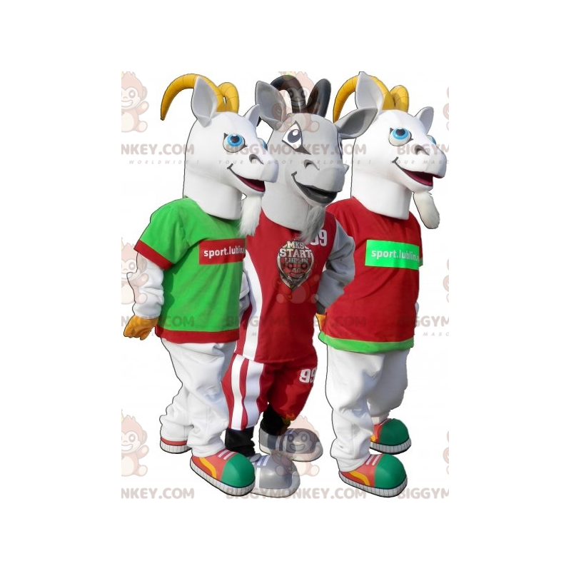 3 BIGGYMONKEY™ barany kozy maskotka kozy. Zestaw 3 maskotek