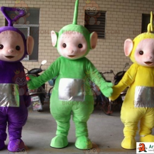 Mascota de los Teletubbies de BIGGYMONKEY™, verde, amarillo y