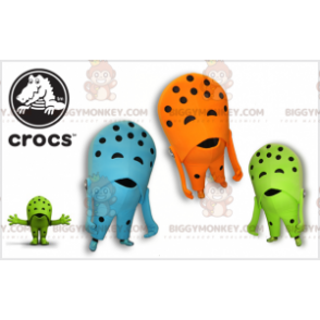 3 Crocs-Schuh Maskottchen von BIGGYMONKEY™. Bunte Schuhe -