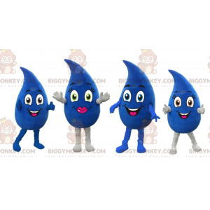 4 gigantyczne niebieskie krople wody maskotka BIGGYMONKEY™ 2