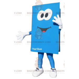 Disfraz de mascota de libro gigante azul y blanco BIGGYMONKEY™.