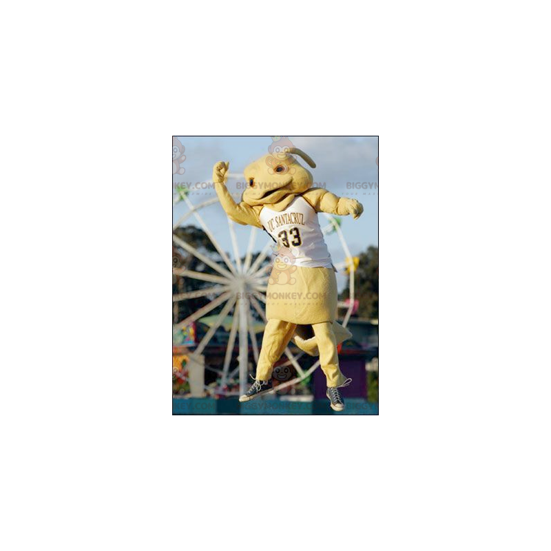 BIGGYMONKEY™ Maskottchen-Kostüm Gelbes Wesen Hase -