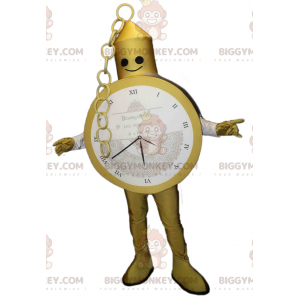 Goldene Taschenuhr BIGGYMONKEY™ Maskottchenkostüm. Anzug