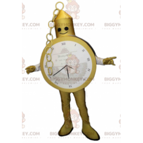 Goldene Taschenuhr BIGGYMONKEY™ Maskottchenkostüm. Anzug