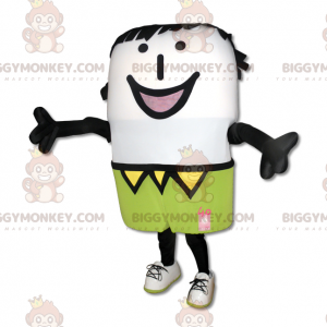 Kostým s usměvavým maskotem sněhuláka BIGGYMONKEY™ s barevným