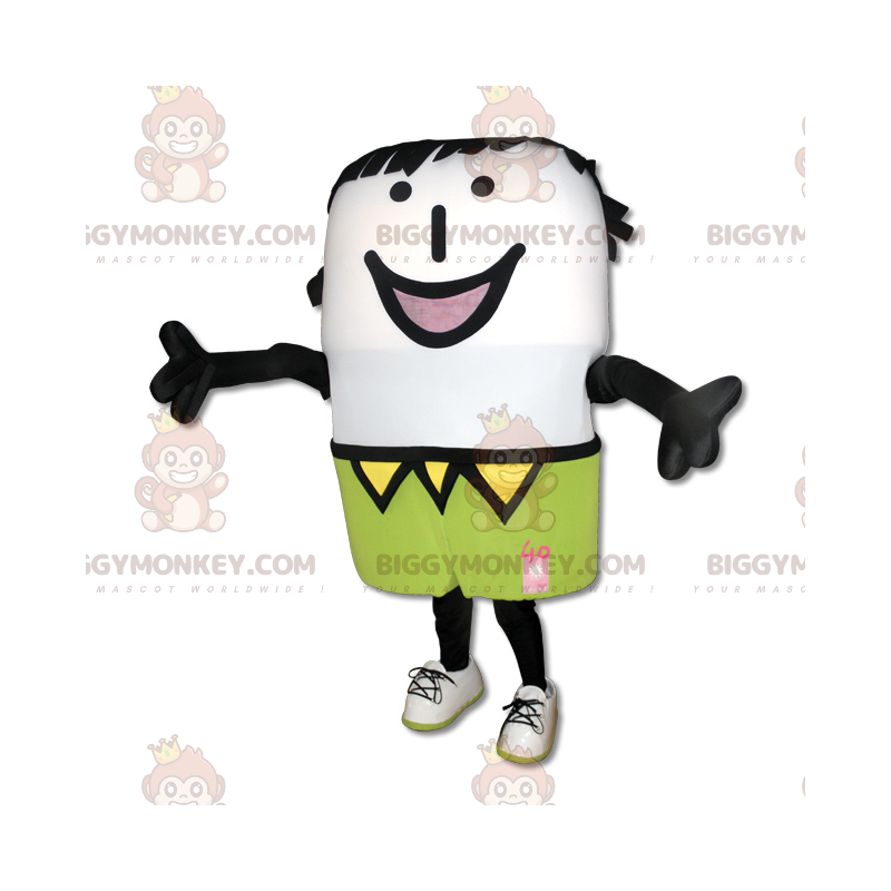 Traje de mascote de boneco de neve sorridente BIGGYMONKEY™ com