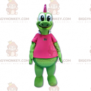 Disfraz de mascota Cocodrilo verde dinosaurio gigante