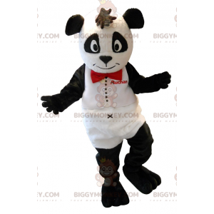 Costume de mascotte BIGGYMONKEY™ de nounours blanc et noir.