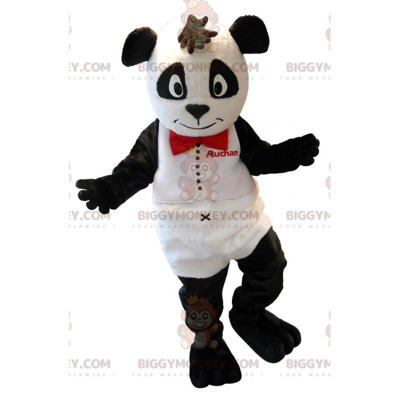 Costume mascotte BIGGYMONKEY™ Teddy Bear bianco e nero. Costume