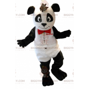 Hvid og sort bamse BIGGYMONKEY™ maskotkostume. Auchan panda