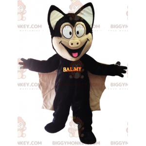 BIGGYMONKEY™ mascottekostuum van zwartbruine vleermuis met