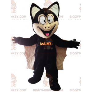 BIGGYMONKEY™ maskotkostume af sort og brun flagermus med store