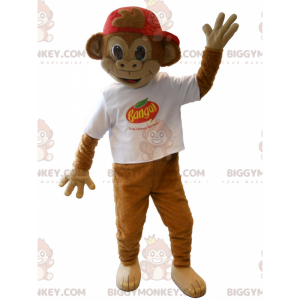 Traje de mascote de macaco BIGGYMONKEY™ marrom Banga Sagui –