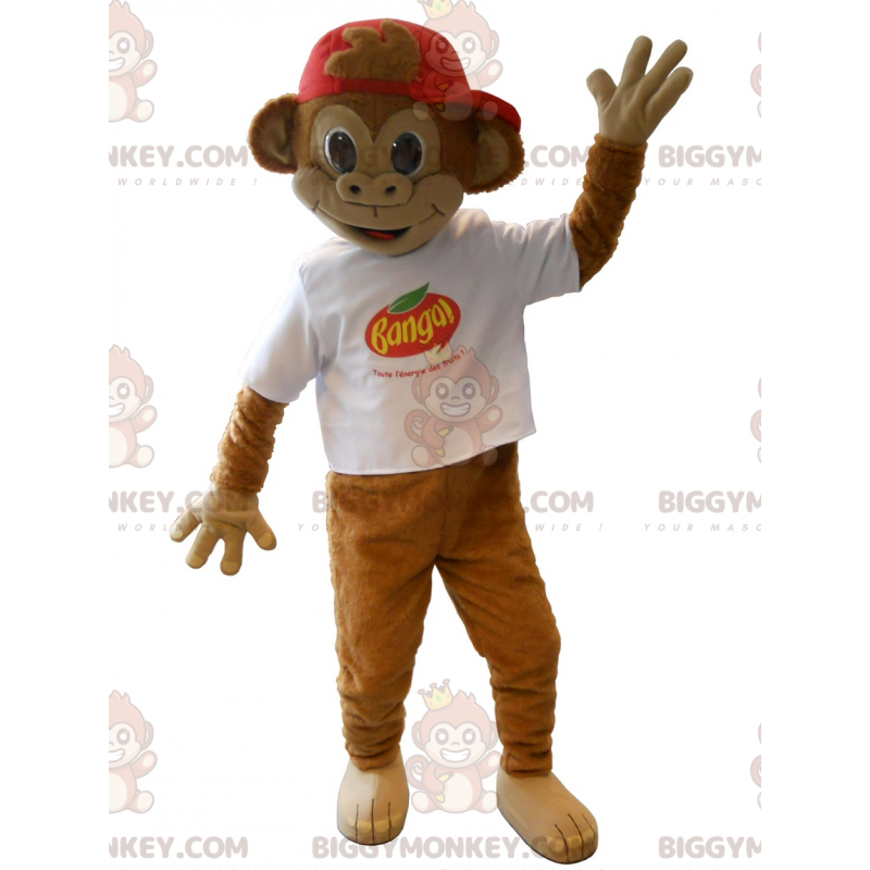 BIGGYMONKEY™ Braunes Banga-Seidenäffchen-Maskottchen-Kostüm -