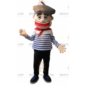 Sailor Sailor BIGGYMONKEY™ Maskottchenkostüm mit Baskenmütze -