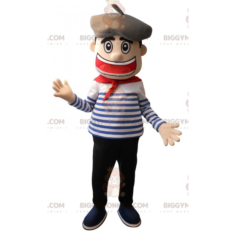 Sailor Sailor BIGGYMONKEY™ Mascot Costume With Beret -