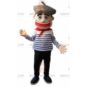 Sailor Sailor BIGGYMONKEY™ Mascot Costume With Beret -