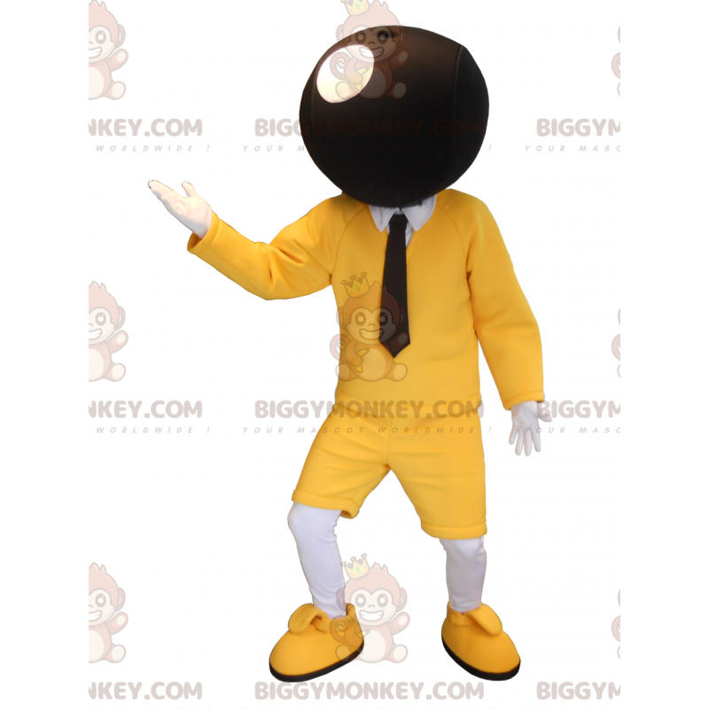 BIGGYMONKEY™ Bic maskot kostume. BIGGYMONKEY™ gul og sort