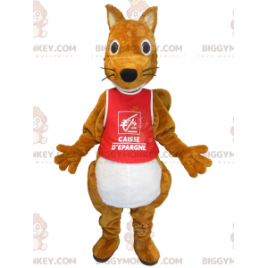 Costume de mascotte BIGGYMONKEY™ Caisse d'épargne. Écureuil de