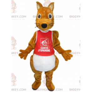 Costume de mascotte BIGGYMONKEY™ Caisse d'épargne. Écureuil de