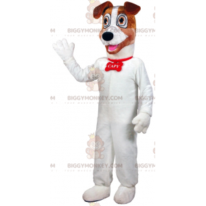 White and Brown Dog BIGGYMONKEY™ Mascot Costume. dog costume -