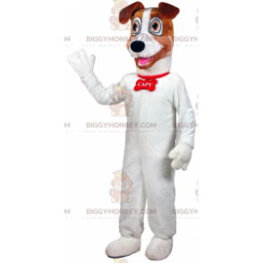 Hvid og brun hund BIGGYMONKEY™ maskotkostume. hundekostume -