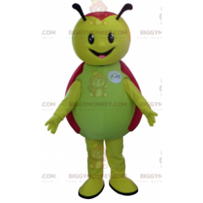 Cute Smiling Green and Red Ladybug BIGGYMONKEY™ Mascot Costume