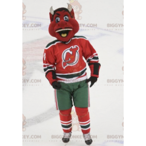 Black and White Red Devil BIGGYMONKEY™ Mascot Costume -