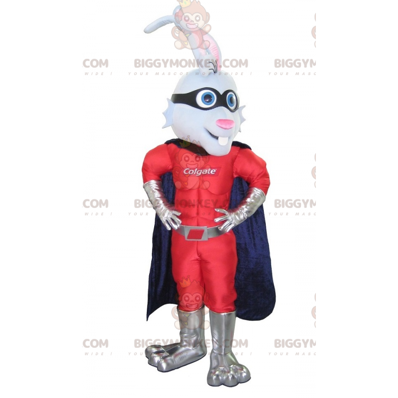 BIGGYMONKEY™ Costume da mascotte coniglietto da supereroe con