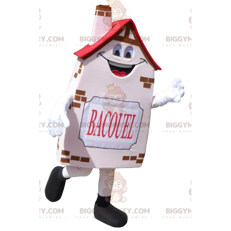 BIGGYMONKEY™ Costume da mascotte Bacouel Pink Cottage House