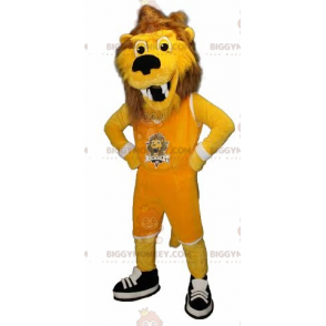 BIGGYMONKEY™ Maskotkostume Gul & Brun Tiger Lion Sportswear -