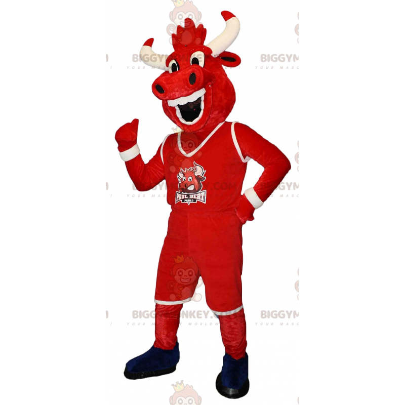 Kostým maskota červenobílé krávy Buffalo BIGGYMONKEY™ –