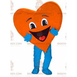Fato de mascote BIGGYMONKEY™ em forma de coração muito
