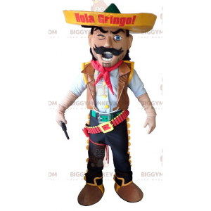 Cowboy BIGGYMONKEY™ Mascot Costume. Mexican Sheriff