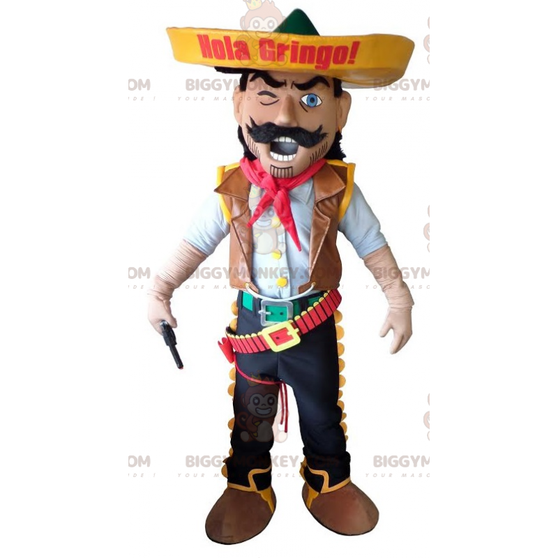 Costume da mascotte da cowboy BIGGYMONKEY™. Costume da mascotte