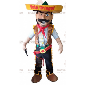 Cowboy BIGGYMONKEY™ maskotdräkt. Mexikansk sheriff BIGGYMONKEY™