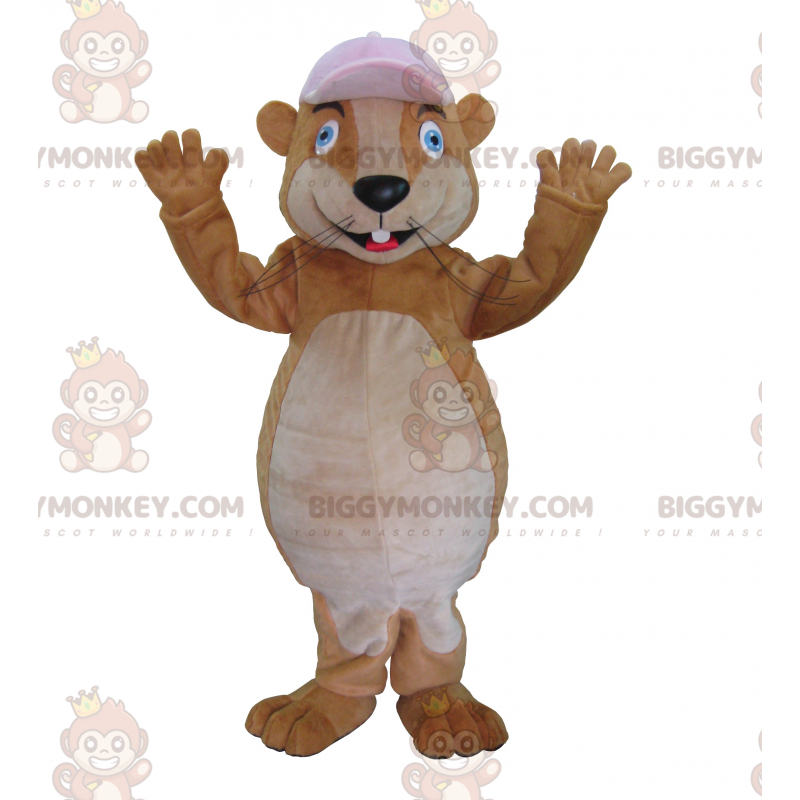 Bruin hamster Groundhog-knaagdier BIGGYMONKEY™ mascottekostuum